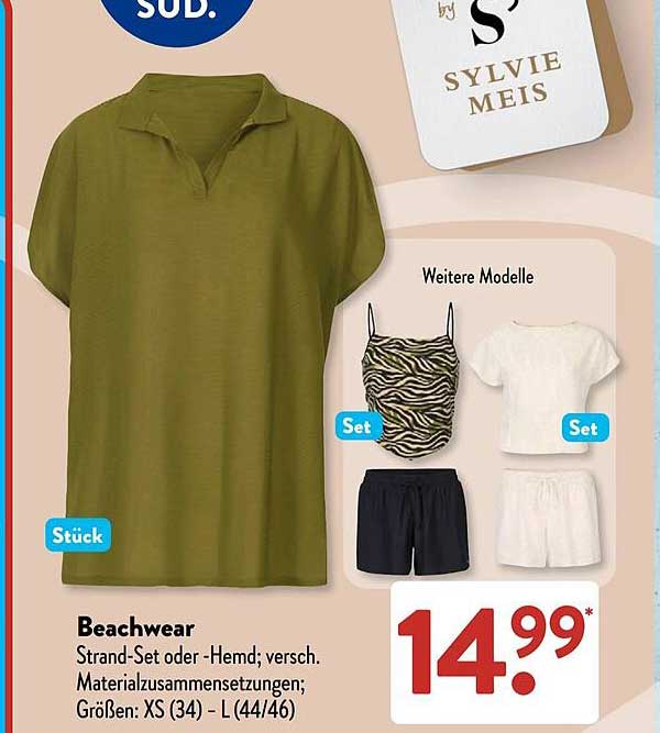 Beachwear Strand-Set oder -Hemd; versch. Materialzusammensetzungen; Größen: XS (34) - L (44/46)