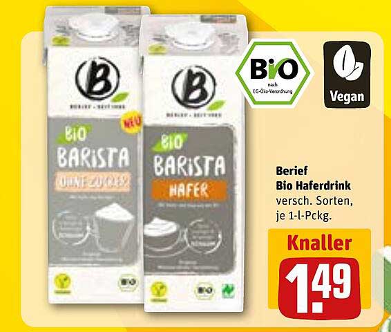 Berief Bio Haferdrink versch. Sorten, je 1-l-Packg.
