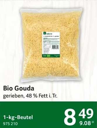 Bio Gouda gerieben, 48 % Fett i. Tr.