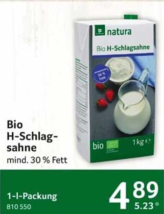 Bio H-Schlagsahne mind. 30 % Fett