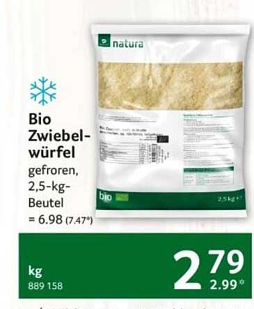 Bio Zwiebel-würfel gefroren, 2,5-kg-Beutel