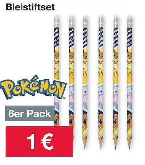 Bleistiftset Pokémon 6er Pack