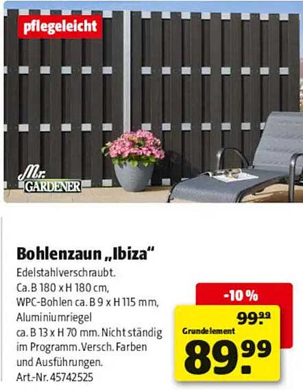 Bohlenzaun „Ibiza“