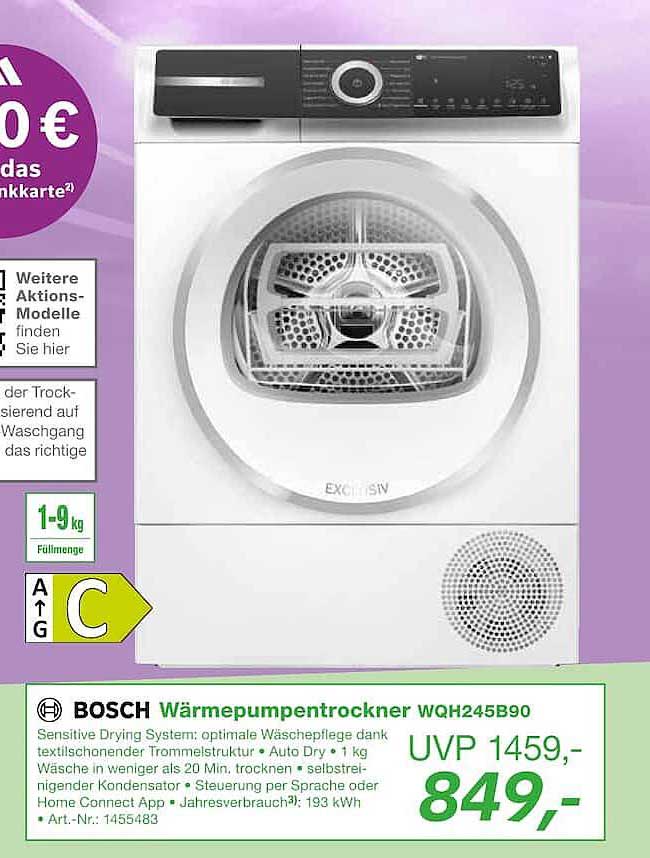 BOSCH Wärmepumpentrockner WQH245B90