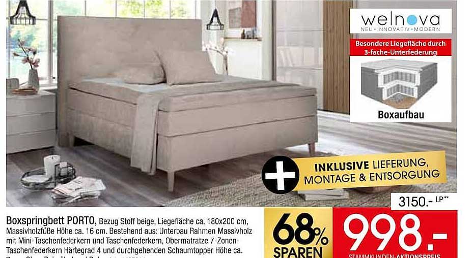 Boxspringbett PORTO