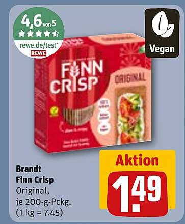 Brandt Finn Crisp Original, je 200-g-Packg. (1 kg = 7.45)