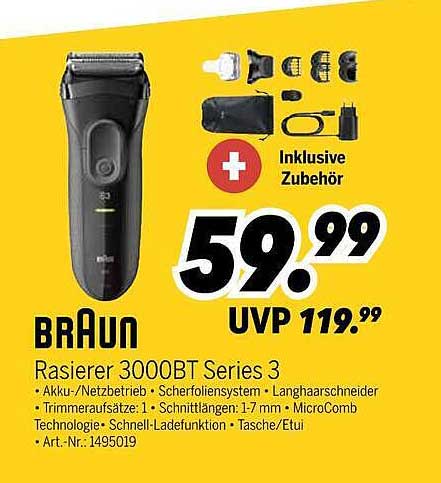 BRAUN Rasierer 3000BT Series 3