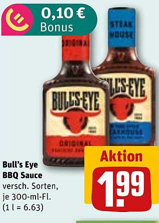 Bull’s Eye BBQ Sauce versch. Sorten, je 300-ml-FL. (1 l = 6.63)