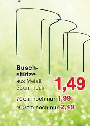 Busch-stütze aus Metall, 35cm hoch