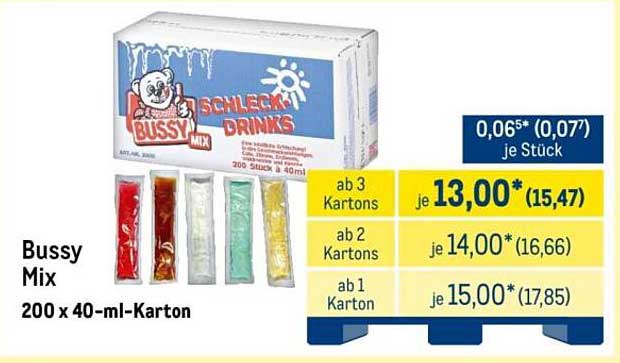 Bussy Mix 200 x 40-ml-Karton