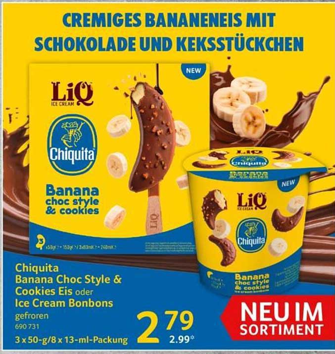 Chiquita Banana Choc Style & Cookies Eis oder Ice Cream Bonbons gefroren