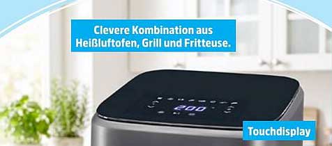 Clevere Kombination aus Heißluftofen, Grill und Fritteuse.