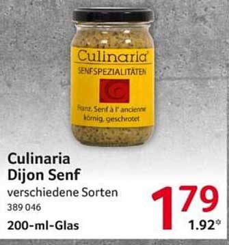 Culinaria Dijon Senf verschiedene Sorten 200-ml-Glas