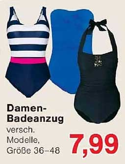 Damen-Badeanzug versch. Modelle, Größe 36-48