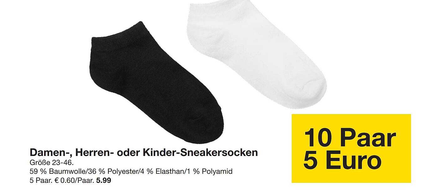 Damen-, Herren- oder Kinder-Sneakersocken