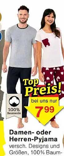 Damen- oder Herren-Pyjama