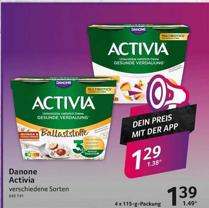 Danone Activia verschiedene Sorten