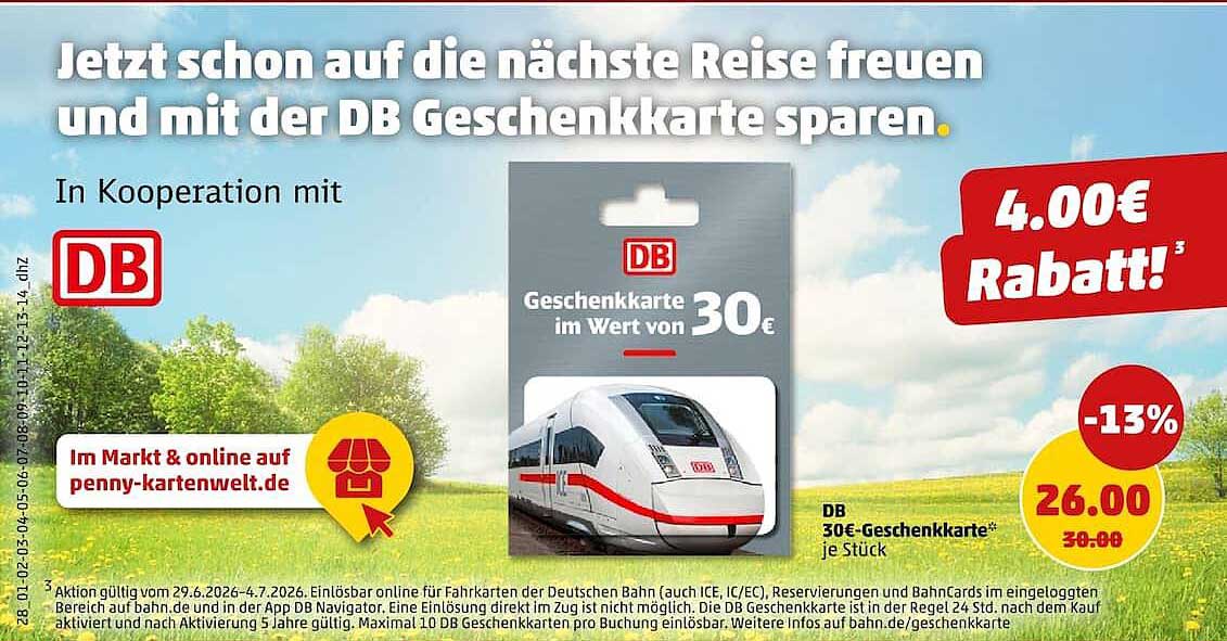 DB Geschenkkarte im Wert von 30€