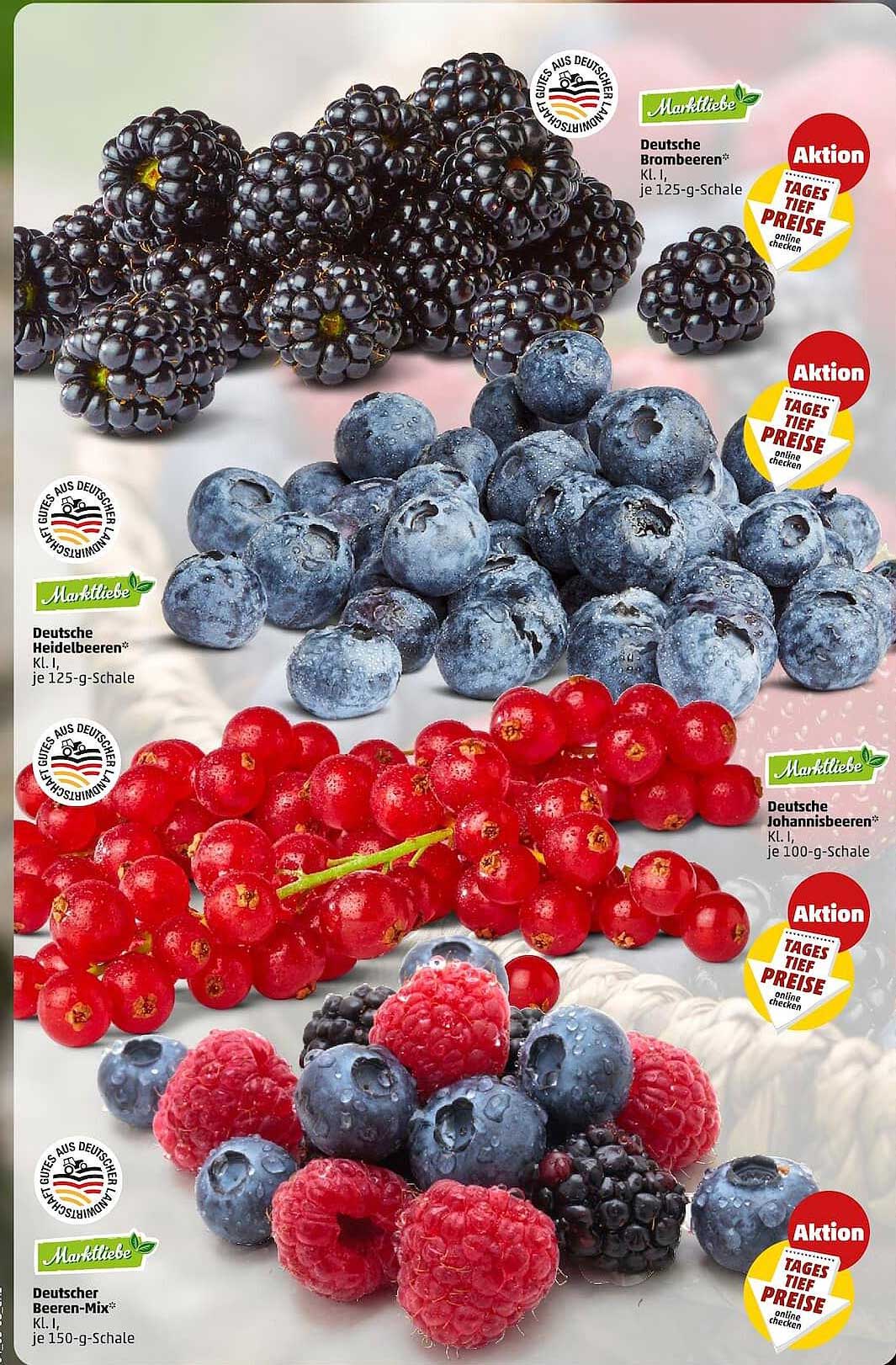 Deutsche Brombeeren* Kl. I, je 125-g-Schale