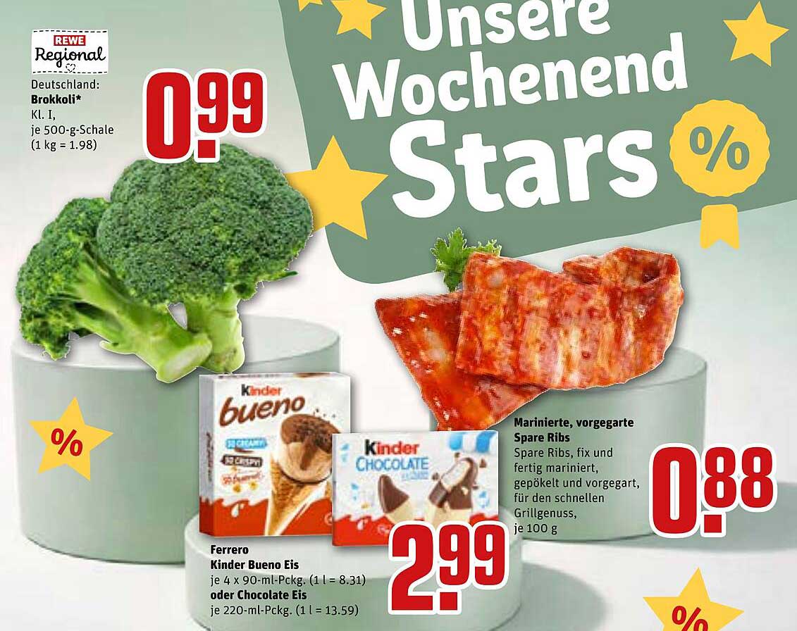 Deutschland: Brokkoli* Kl. I, je 500-g-Schale (1 kg = 1.98)