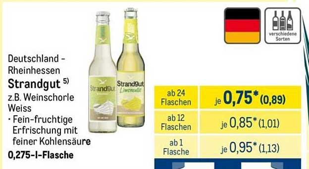 Deutschland – Rheinhessen Strandgut z.B. Weinschorle Weiss