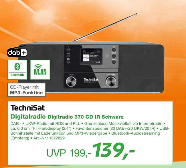 Digitalradio DigitRadio 370 CD IR Schwarz