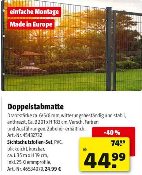 Doppelstabmatte