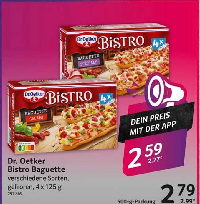 Dr. Oetker Bistro Baguette verschiedene Sorten, gefroren, 4 x 125 g