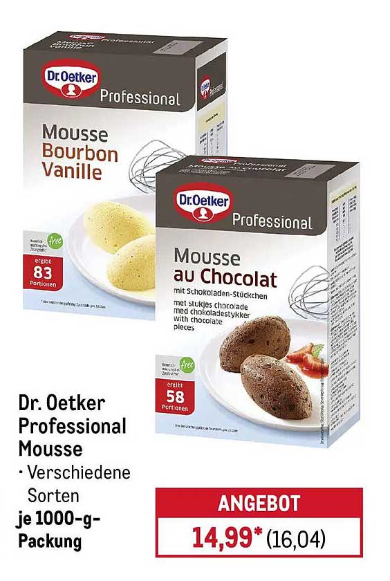 Dr. Oetker Professional Mousse - Verschiedene Sorten je 1000-g-Packung