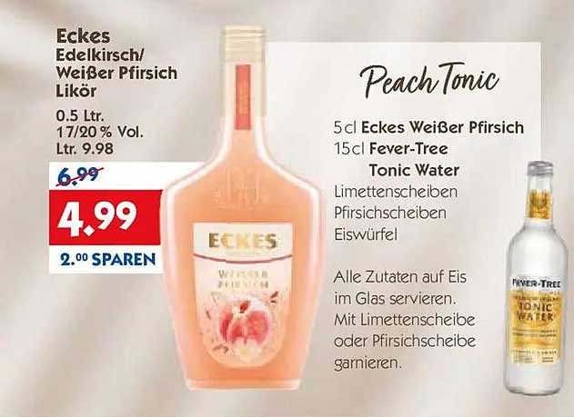 Eckes Feldkirsch/Weißer Pfirsich Likör
