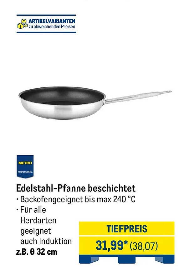 Edelstahl-Pfanne beschichtet