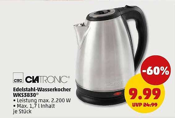 Edelstahl-Wasserkocher WKS3830