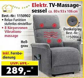 Elektr. TV-Massage-sessel ca. 80 x 93 x 106 cm