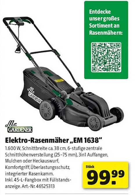 Elektro-Rasenmäher „EM 1638“