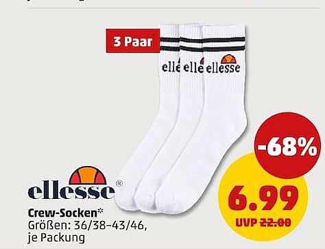 ellesse Crew-Socken* Größen: 36/38-43/46, je Packung