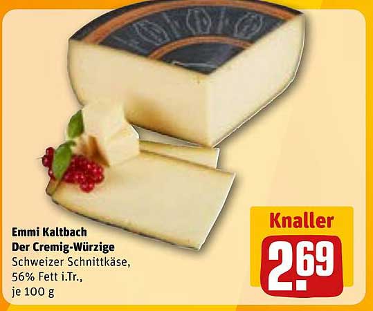 Emmi Kaltbach Der Cremig-Würzige Schweizer Schnittkäse, 56% Fett i.Tr., je 100 g