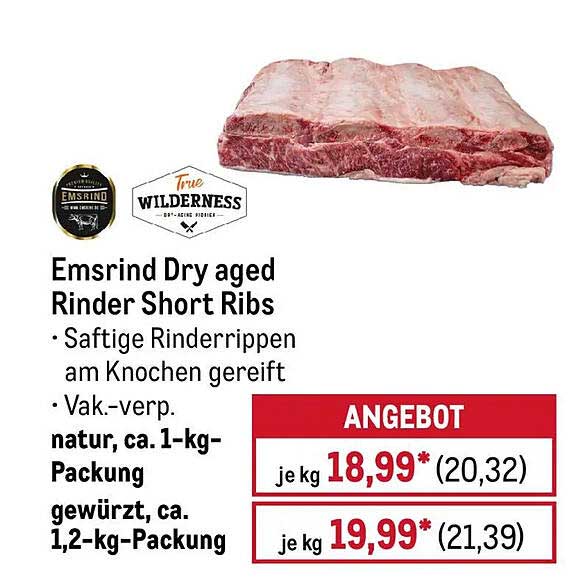 Emsrind Dry aged Rinder Short Ribs
