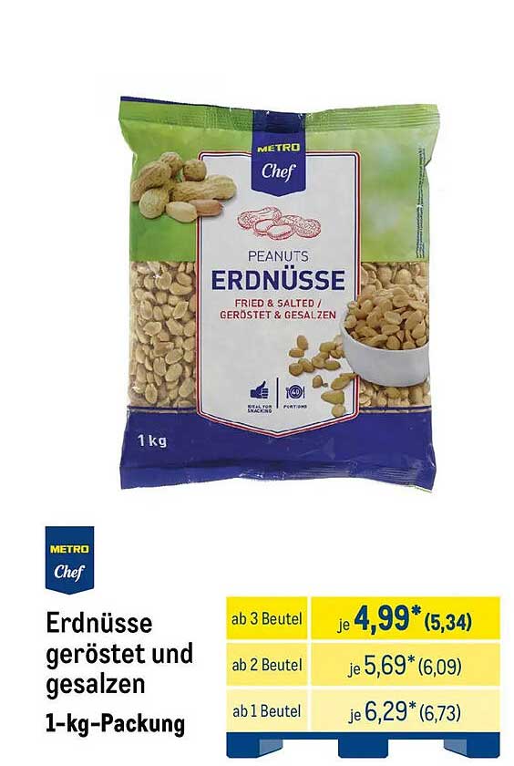 Erdnüsse geröstet und gesalzen 1-kg-Packung