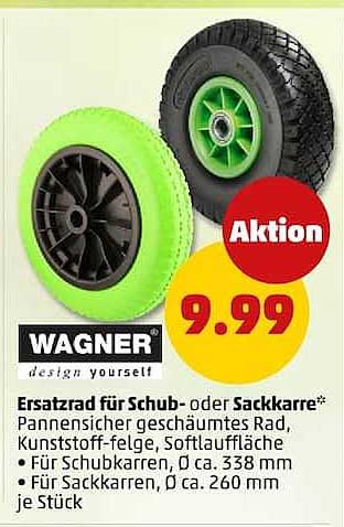 Ersatzrad für Schub- oder Sackkarre*