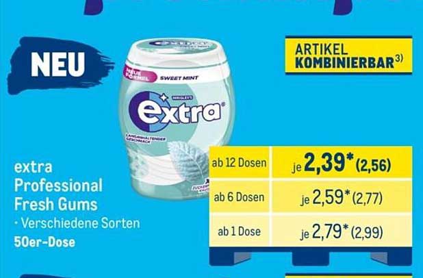 extra Professional Fresh Gums Verschiedene Sorten 50er-Dose