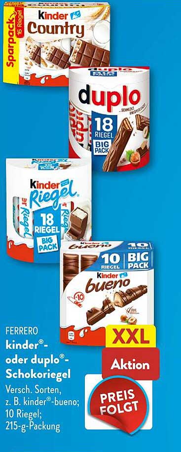 Ferrero kinder- oder duplo-Schokoriegel