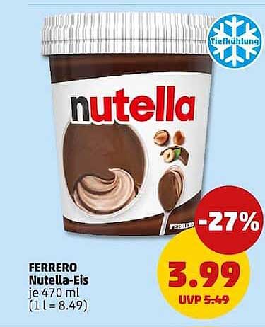 FERRERO Nutella-Eis je 470 ml (1 L = 8.49)