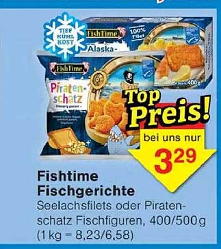 Fischtime Fischgerichte Seelachsfilets oder Piratenschatz Fischfiguren, 400/500 g