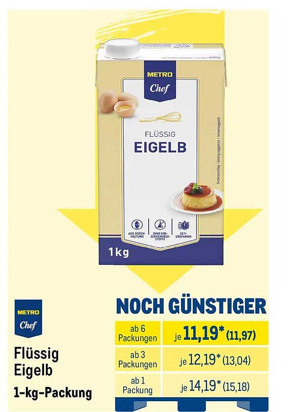 Flüssig Eigelb 1-kg-Packung