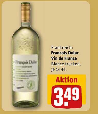 Frankreich: Francois Dulac Vin de France Blanc trocken, je 1-l-Fl.