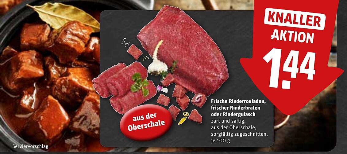 Frische Rinderrouladen, frischer Rinderbraten oder Rindergulasch