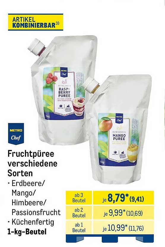 Fruchtpüree verschiedene Sorten