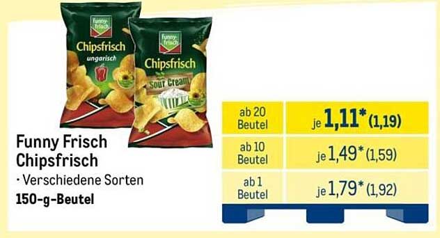 Funny Frisch Chipsfrisch - Verschiedene Sorten 150-g-Beutel