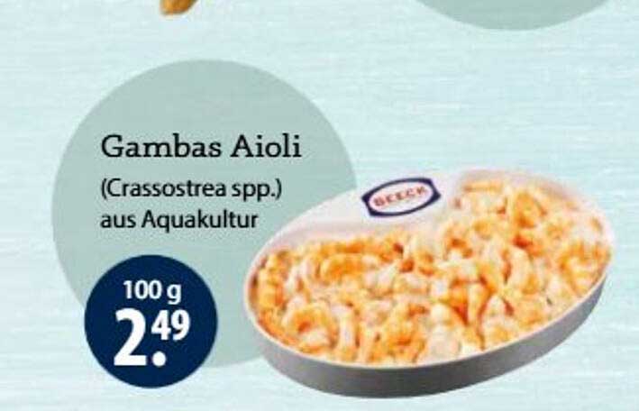 Gambas Aioli (Crassostrea spp.) aus Aquakultur