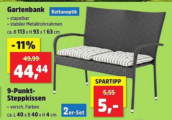 Gartenbank Rattanoptik